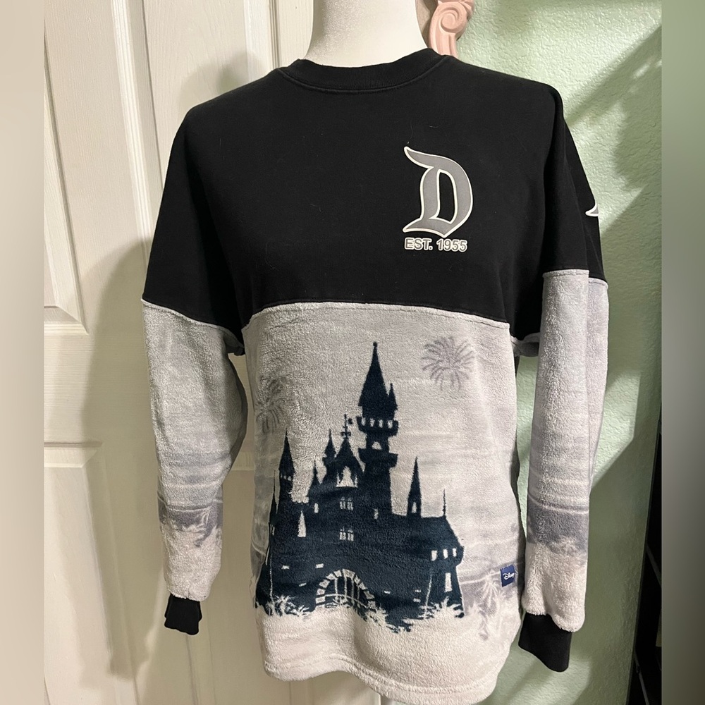Disney Resort Black and Gray Castle Graphic Crewneck Sweater